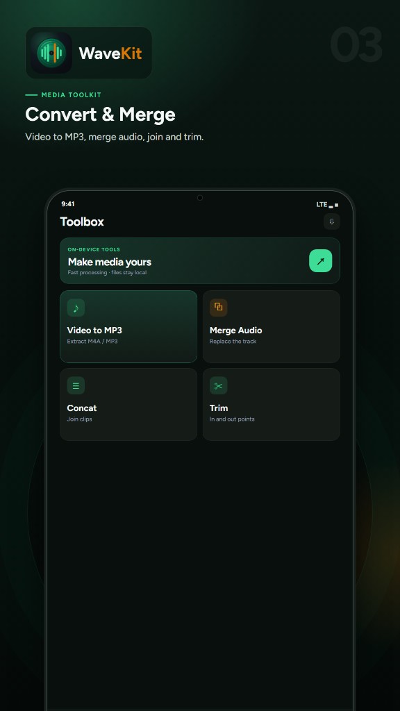 WaveKit Convert and Merge toolbox on this device